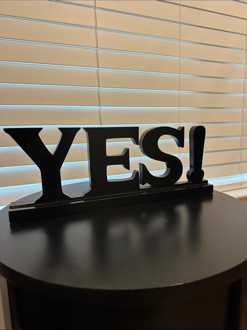 Black 'YES!' Decorative Word Sign